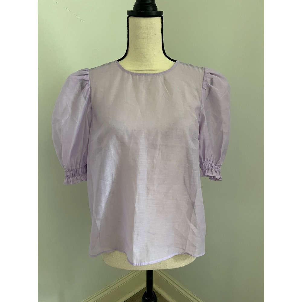 Lavender Sheer Puff Sleeve Blouse Small‎ Purple H&M Romantic Fairycore Feminine